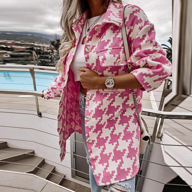 Veste femme oversize – Coupe ample – Tissu coton – Boutonnage – Poches poitrine