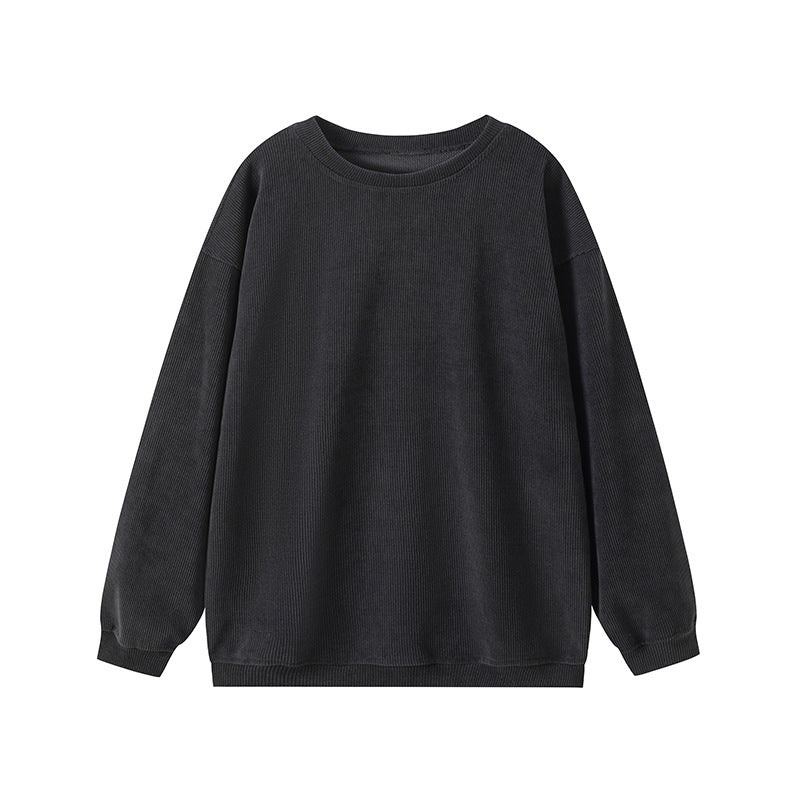 Pull femme – Coupe décontractée – Maille côtelée – Col rond manches longues