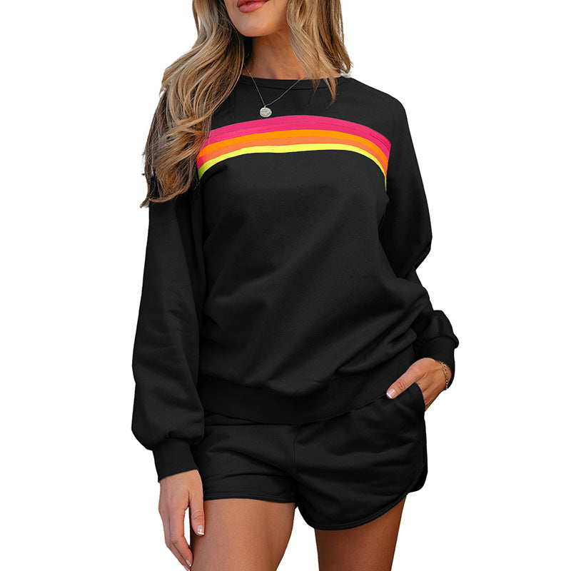 Ensemble Femme – Haut Manches Longues et Short – Coton – Coupe Décontractée