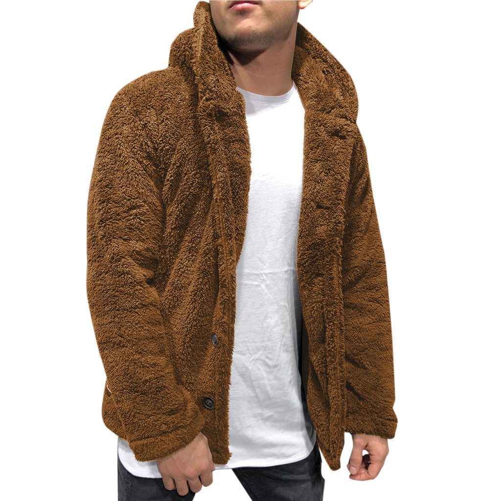 Veste à capuche homme – Polaire douce – Coupe décontractée – Fermeture à boutons