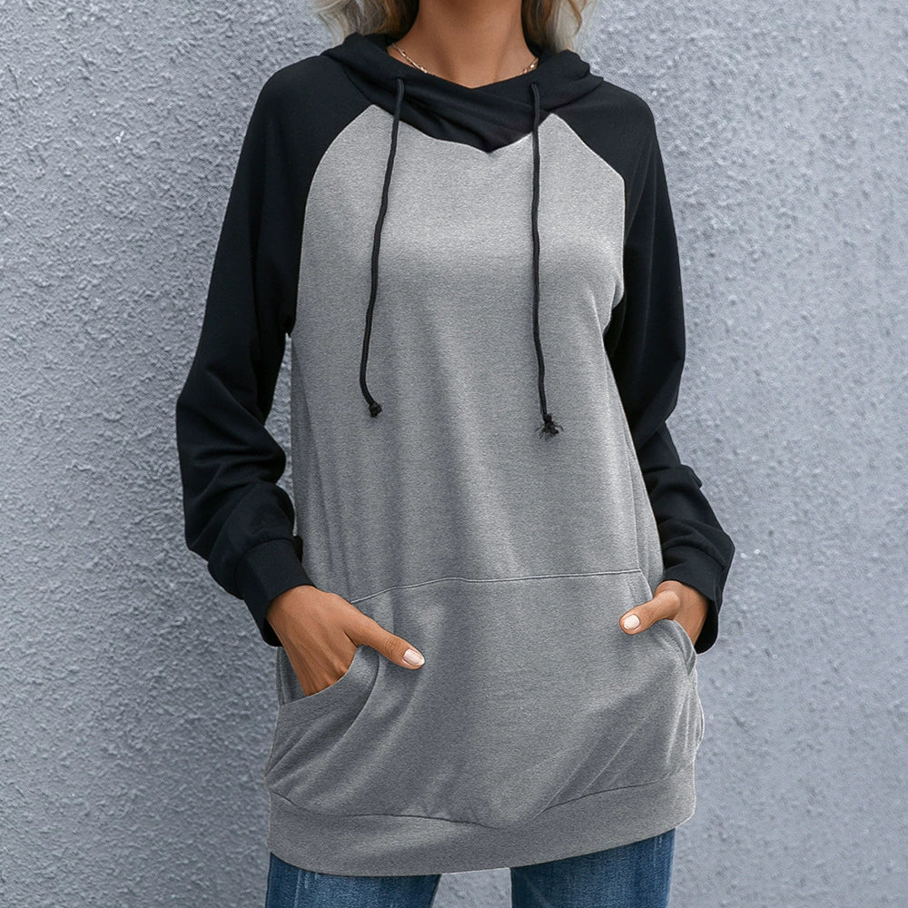 Sweat à capuche femme – Coupe décontractée – Manches longues – Maille douce respirante