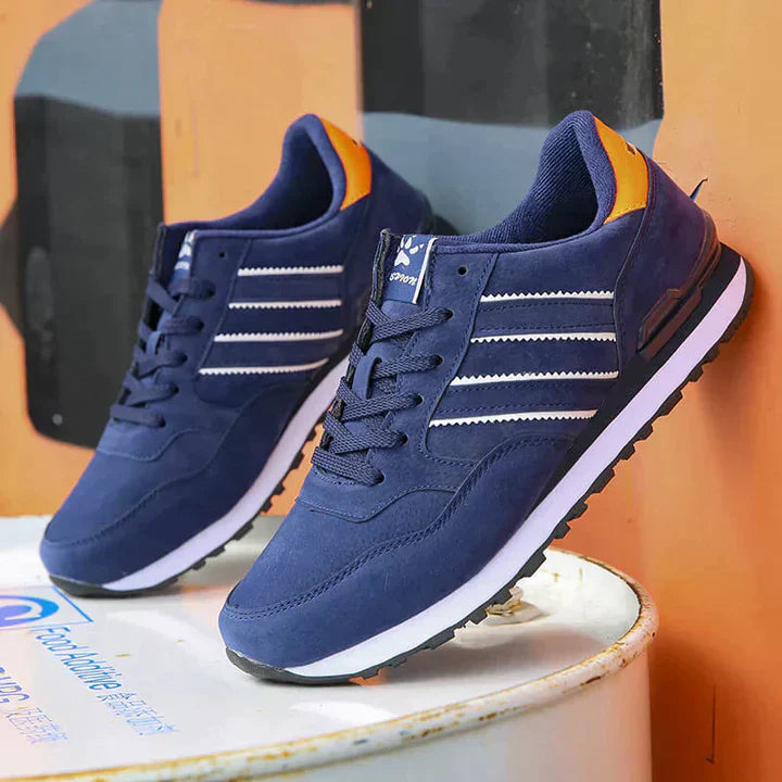 Baskets Basses Homme - Suède & Synthétique - Style Sport Casual - Lacets Ajustables