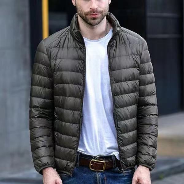 Manteau homme matelassé – Coupe slim – Col montant – Coton léger respirant
