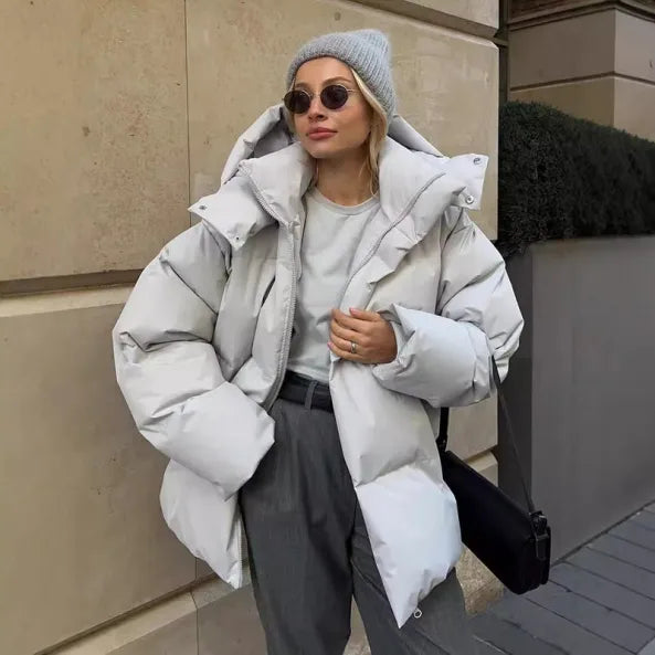 Veste matelassée femme – Coupe oversize – Capuche – Déperlante – Longueur mi-cuisse