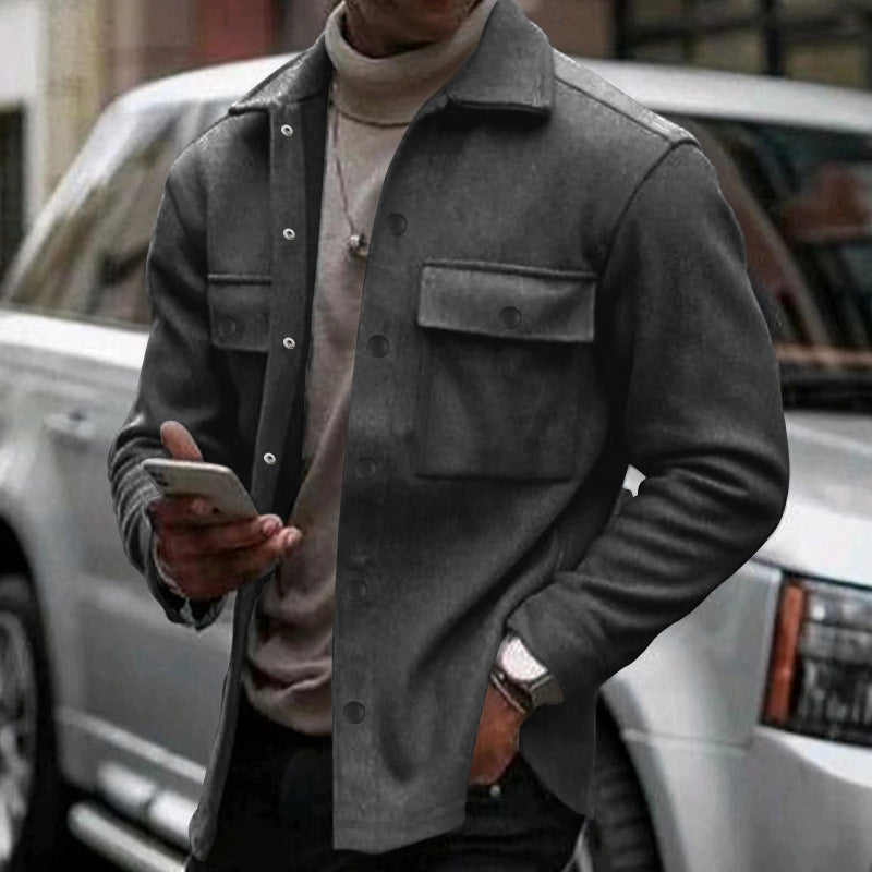 Veste Surchemise Homme – Coupe Décontractée – Coton ou Laine – Poches à Rabat