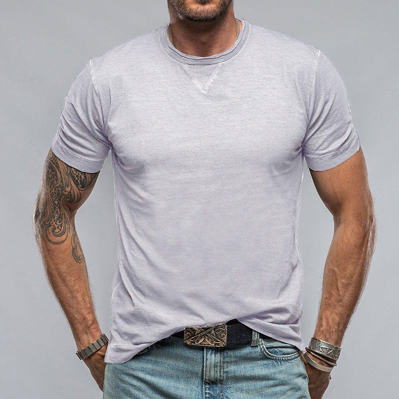 T-shirt homme – Coupe décontractée – Coton doux – Manches courtes – Col rond classique