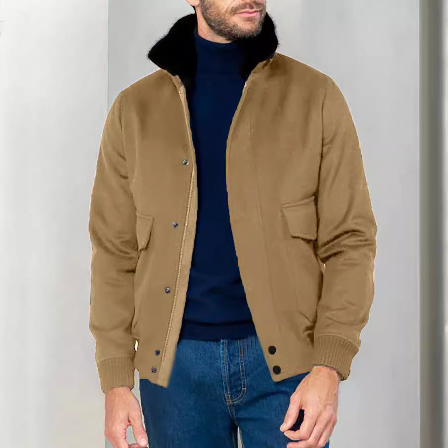 Veste homme – Coupe ajustée – Tissu tweed – Col doux – Fermeture boutonnée