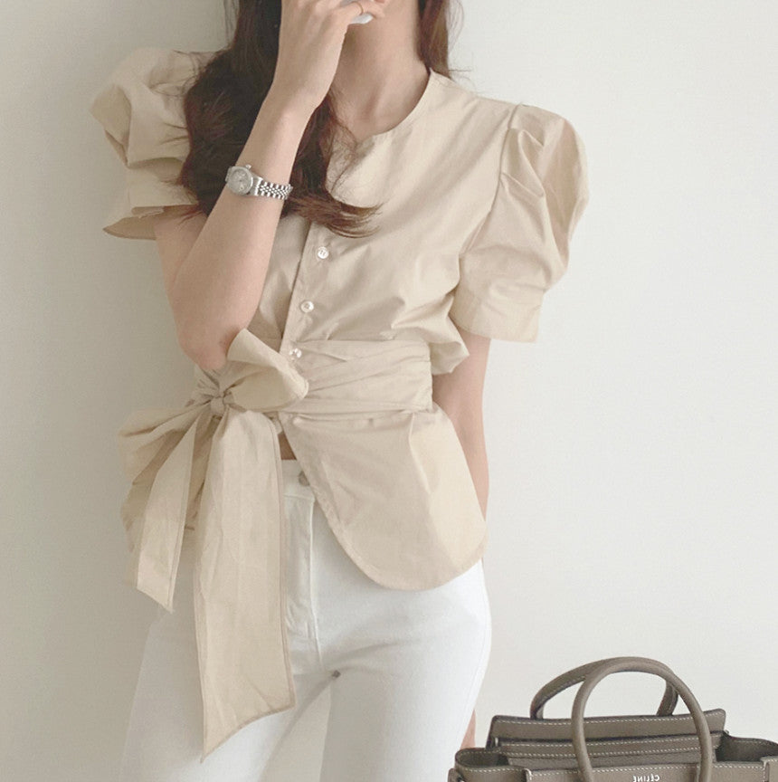 Kasi - Blouse chic à manches bouffantes