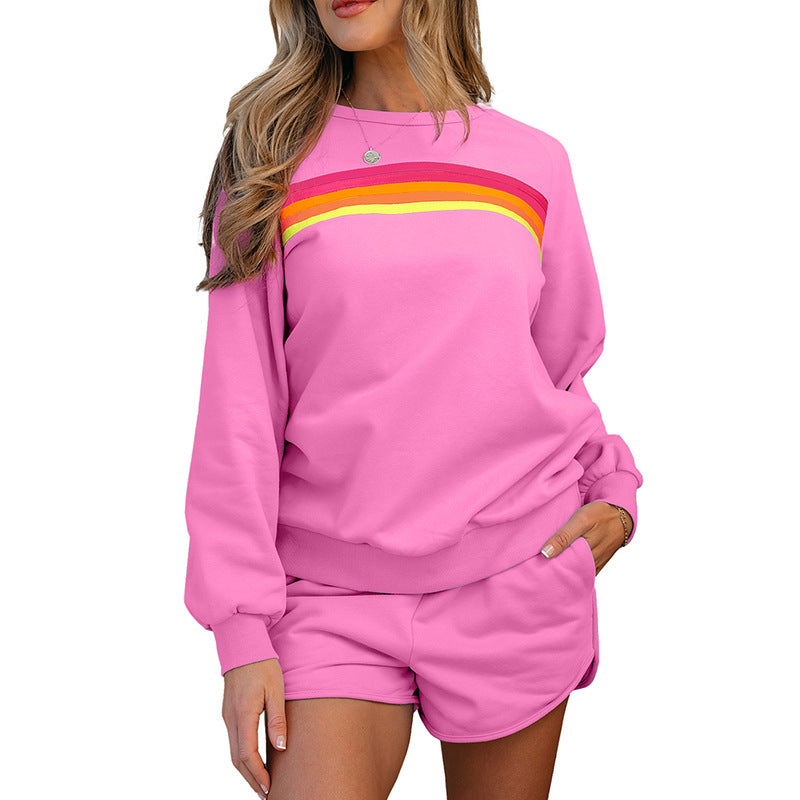 Ensemble Femme – Haut Manches Longues et Short – Coton – Coupe Décontractée