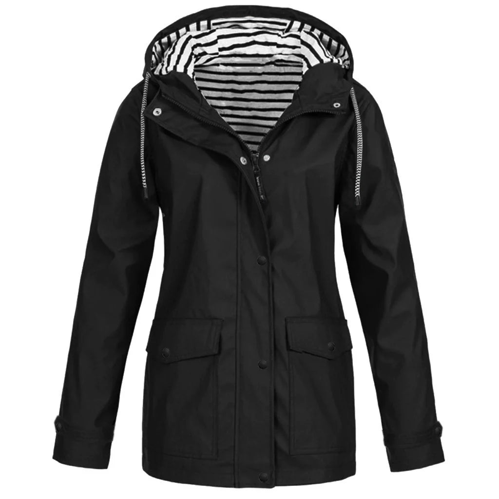 Veste homme extérieure – Imperméable – Coupe droite – Capuche ajustable