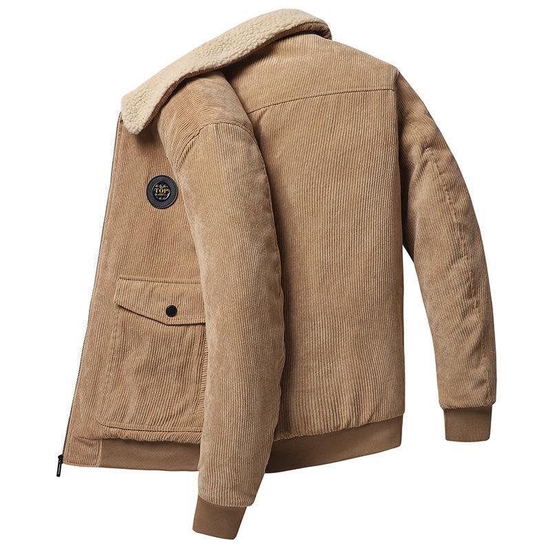 Veste homme – Coupe ample – Côtelée – Doublure laine – Fermeture boutonnée