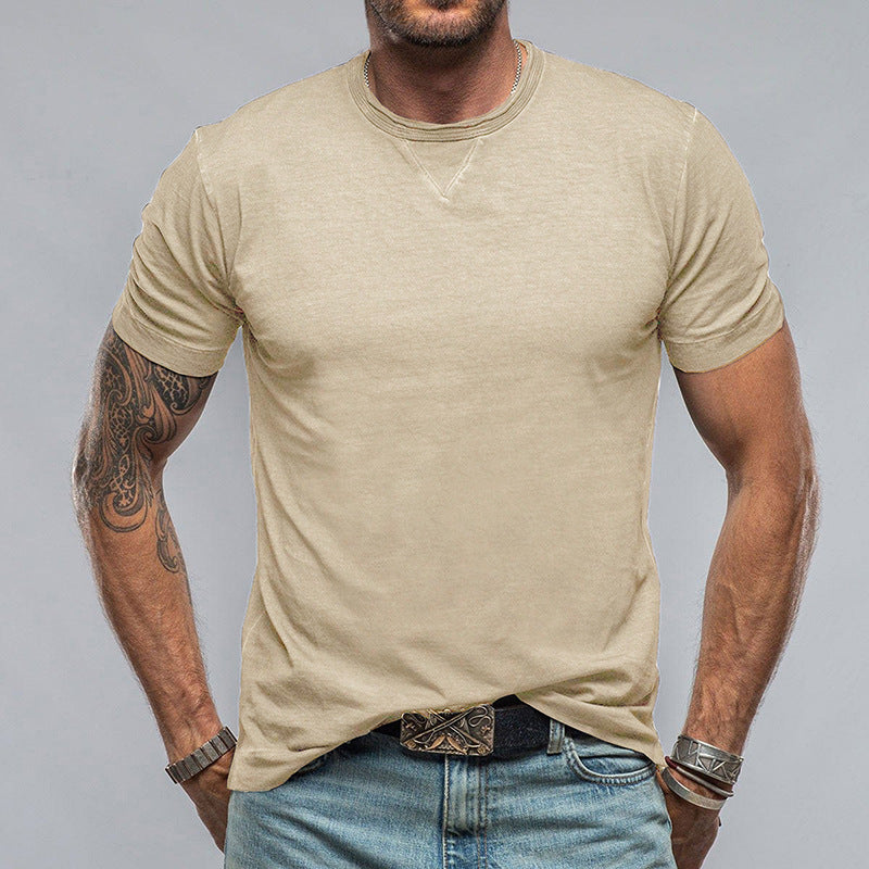 T-shirt homme – Coupe décontractée – Coton doux – Manches courtes – Col rond classique