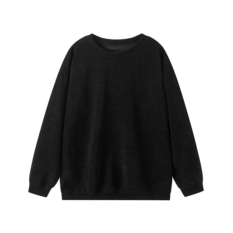 Pull femme – Coupe décontractée – Maille côtelée – Col rond manches longues