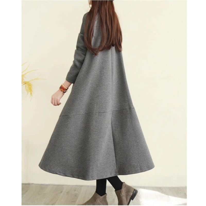 Robe pull à col roulé pour femme - Manches longues - Coupe ample et décontractée