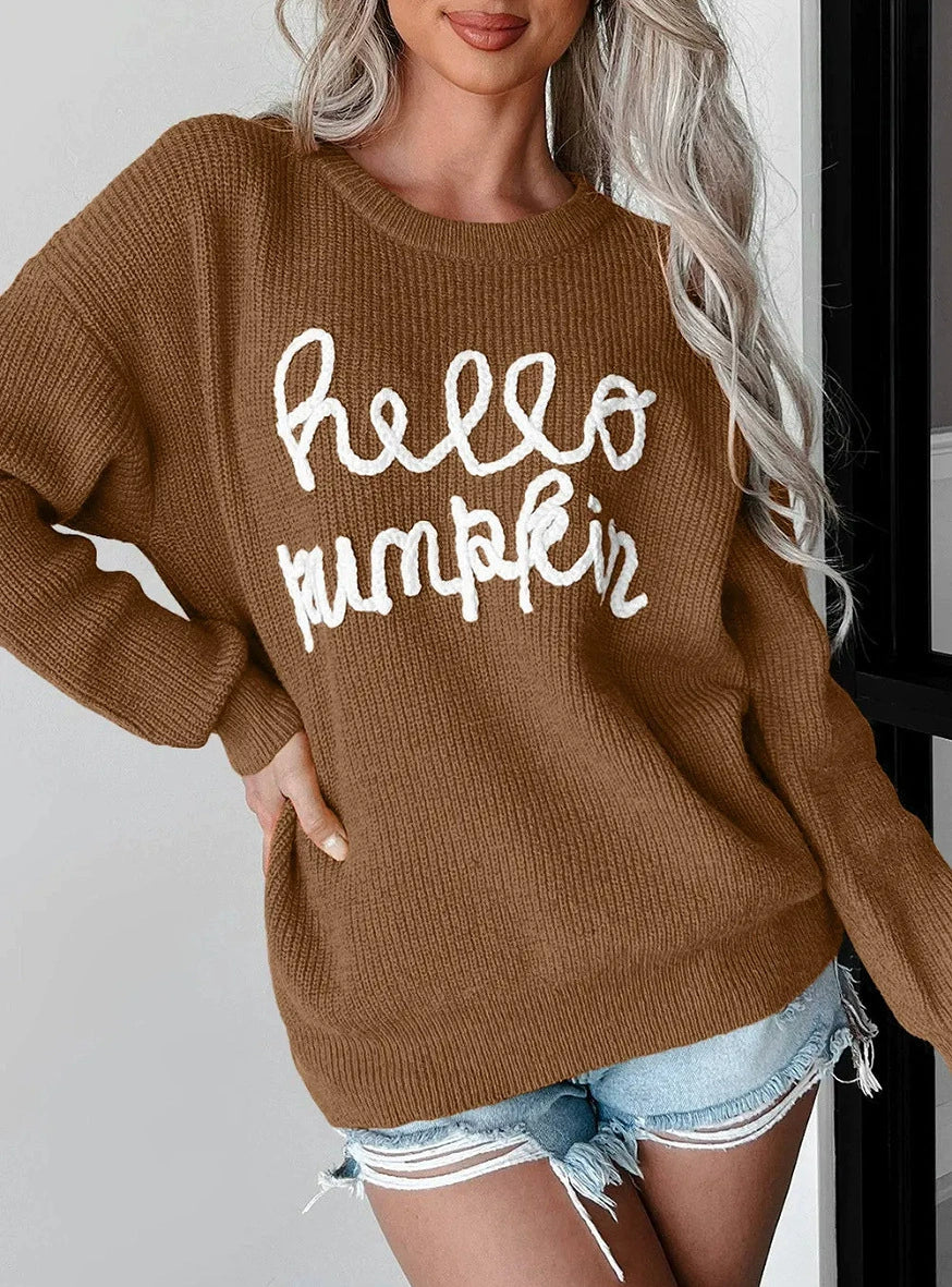Pull femme – Coupe décontractée – Maille laine – Texture côtelée – Motif crochet