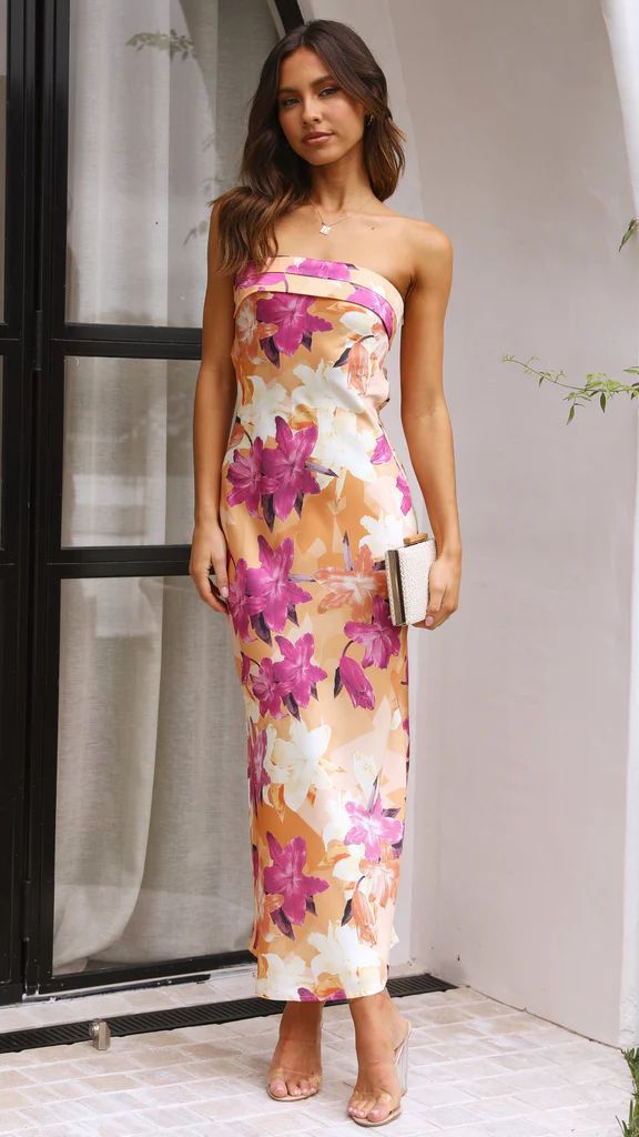 Robe longue femme – Satin lisse – Coupe slim élégante – Sans bretelles – Soirée formelle
