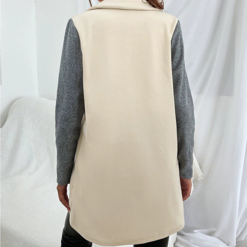 Veste coupe-vent femme – Coupe structurée – Fermeture boutonnée – Manches contrastées