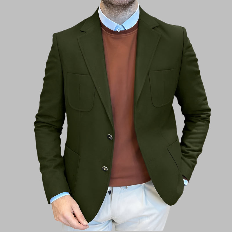 Blazer homme – Coupe cintrée – Laine – Croisé – Revers crantés – Longueur hanches