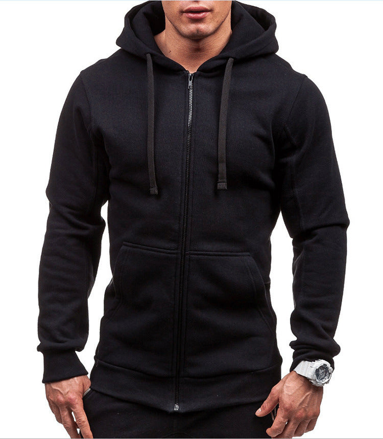 Veste sweat à capuche homme – Coupe régulière – Coton – Zip intégral – Style décontracté