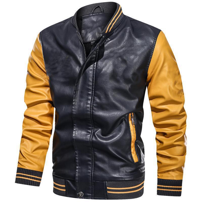 Veste homme casual – Coupe structurée – Col montant – Fermeture zippée – Poches zippées