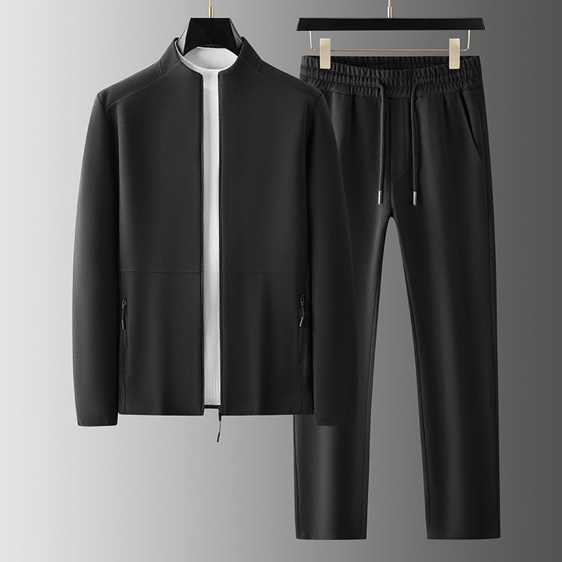 Survêtement homme – Coupe décontractée – Veste zippée col montant – Pantalon taille élastique
