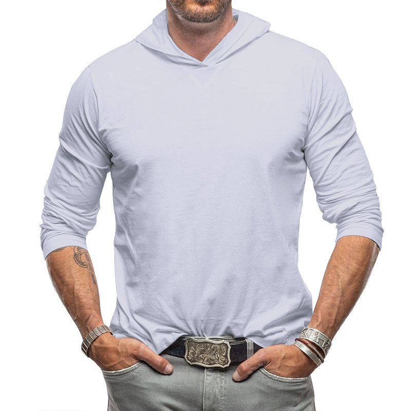 T-shirt à Capuche Homme – Coton – Coupe Décontractée – Manches Longues Casual