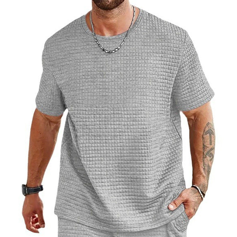 T-shirt homme – Coupe décontractée – Motif texturé – Tissu léger respirant