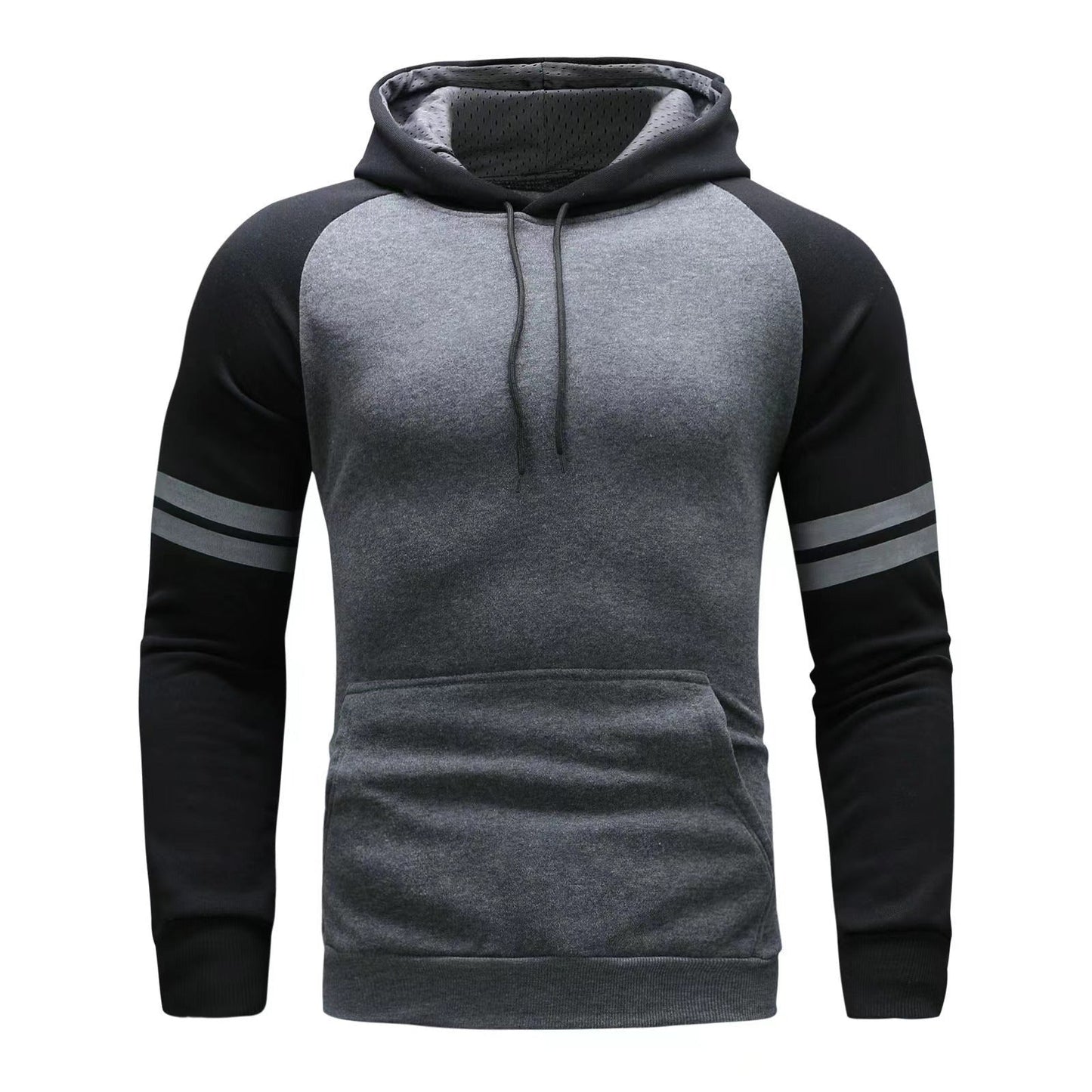 Sweat à capuche homme – Coupe régulière – Coton doux – Manches raglan à bandes