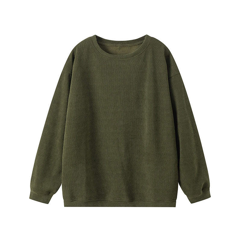 Pull femme – Coupe décontractée – Maille côtelée – Col rond manches longues