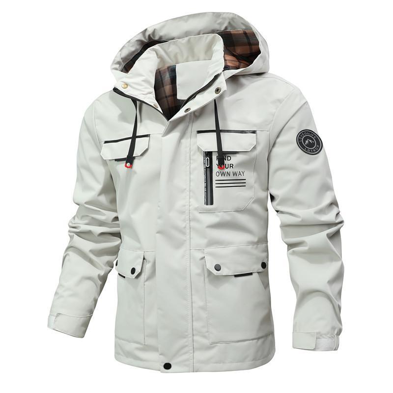 Veste coupe-vent homme – Capuche doublée – Coupe structurée – Poches multiples
