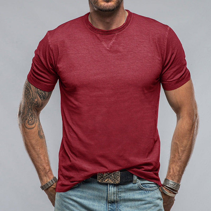 T-shirt homme – Coupe décontractée – Coton doux – Manches courtes – Col rond classique