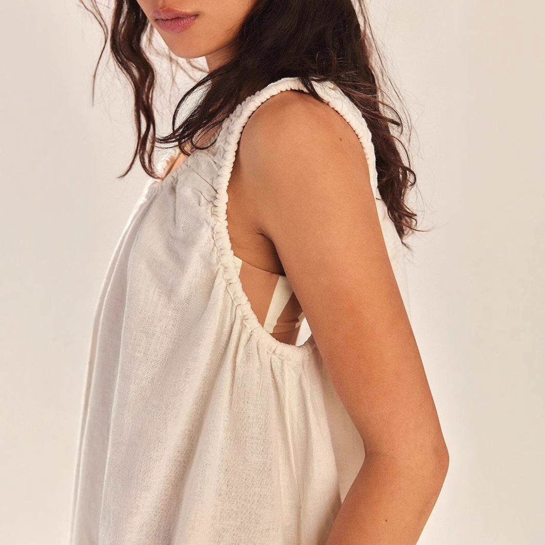 Robe femme sans manches – Coton léger – Coupe ample – Courte au-dessus du genou