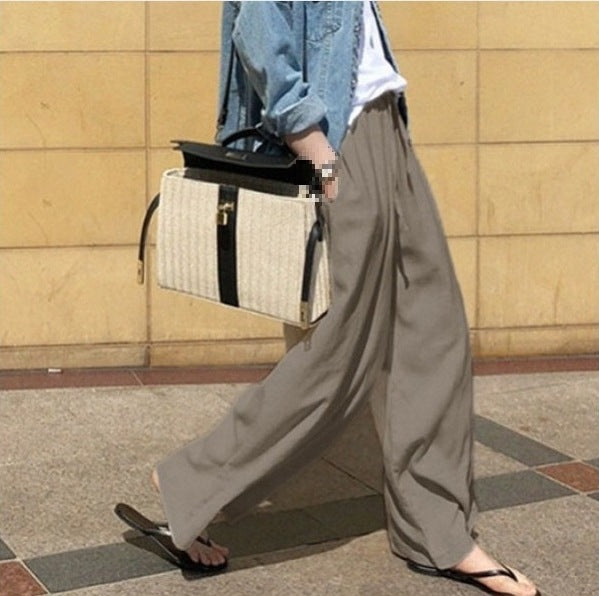 Pantalon femme large – Taille haute – Coupe fluide – Tissu doux respirant