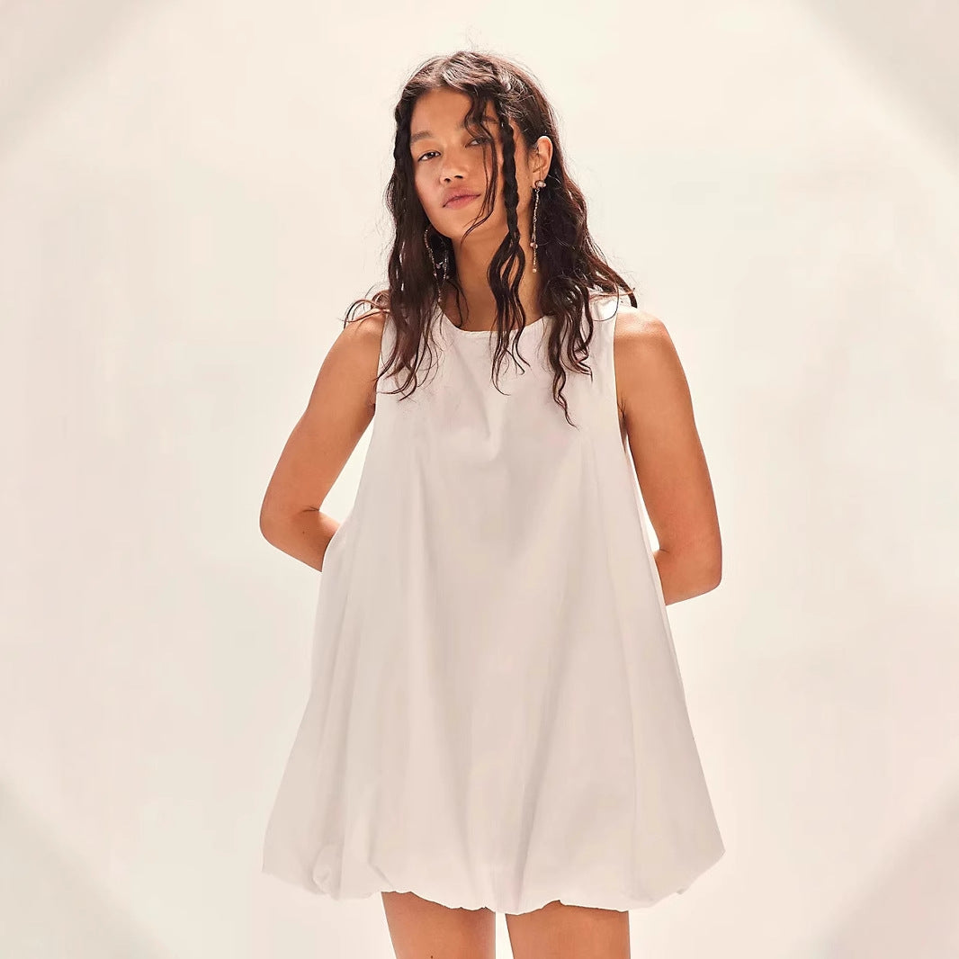 Robe Mini Femme – Coton Respirant – Sans Manches – Dos Nu – Coupe Ample