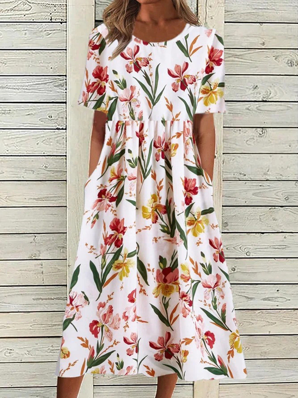 Renta - Robe ample à motif floral