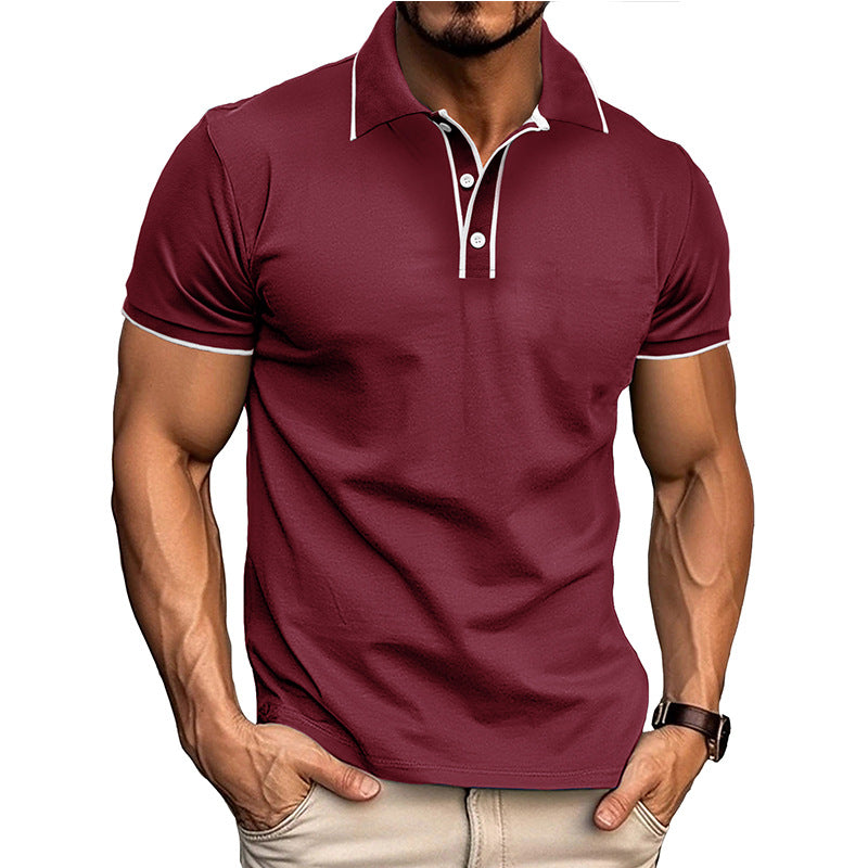 Polo homme – Coupe athlétique – Coton mélangé – Col classique avec passepoil