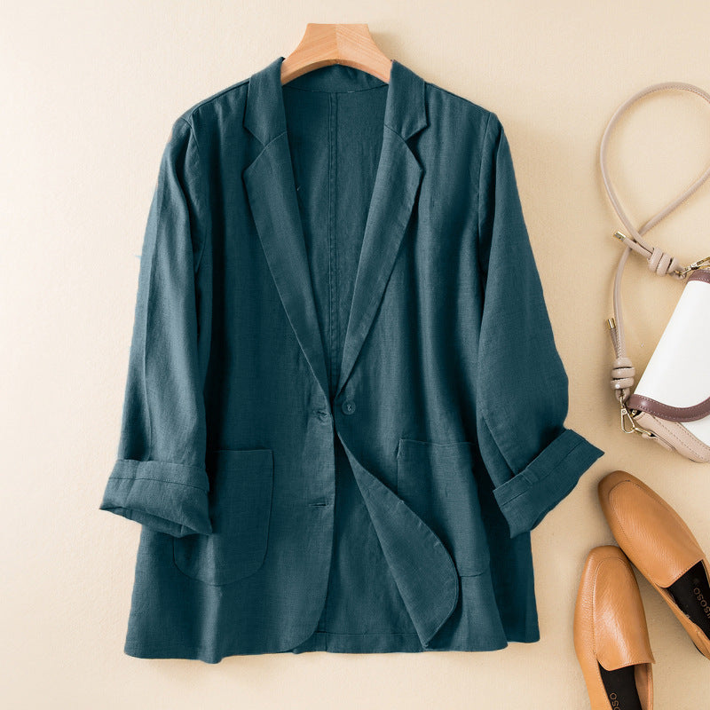 Veste décontractée femme – Coupe décontractée – Fibres naturelles – Manches longues