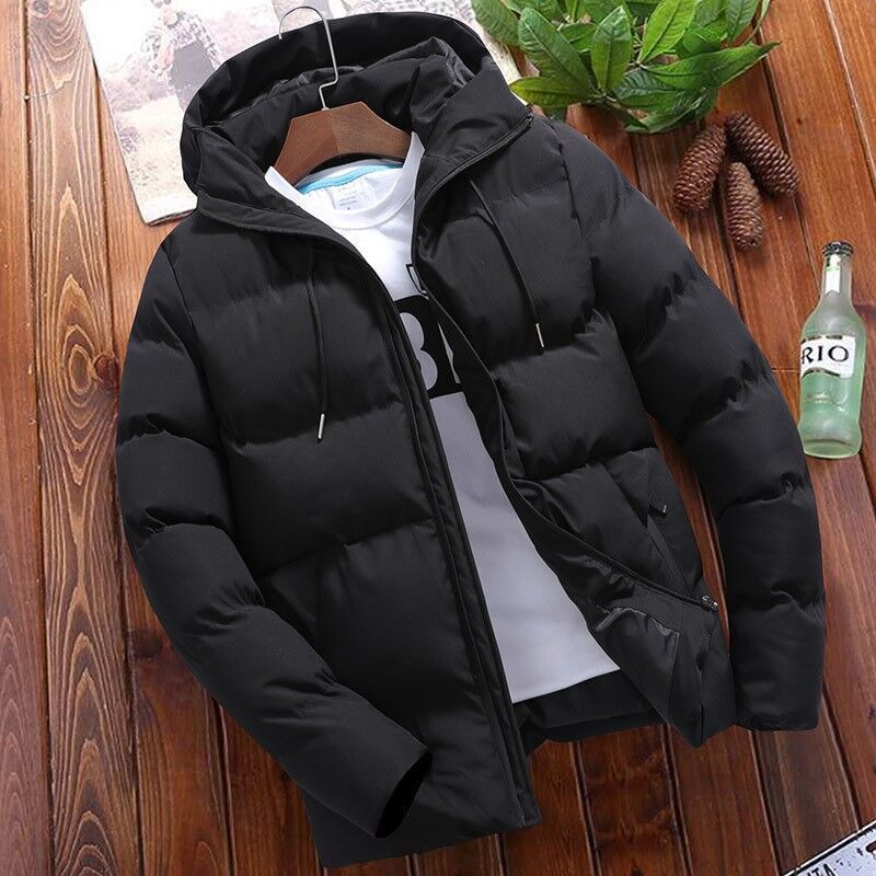 Manteau Homme Matelassé – Coupe Oversize – Capuche – Coton – Court Zippé Casual