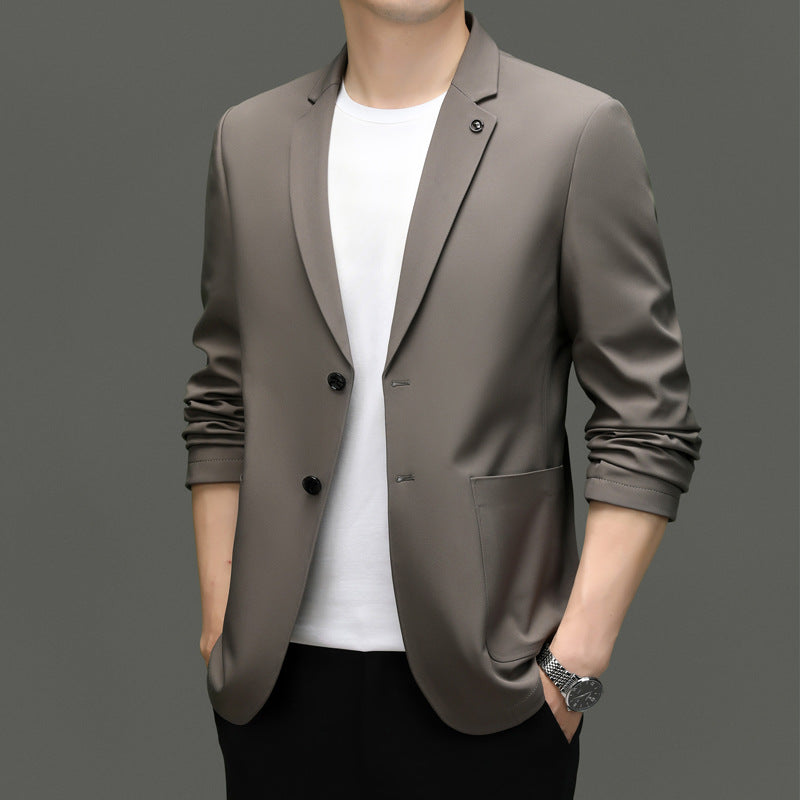 Veste homme – Coupe slim – Tissu léger – Revers cranté – Fermeture 2 boutons