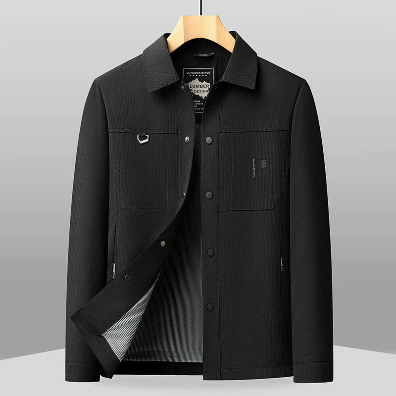 Veste homme business décontractée – Coupe classique – Col à revers – Fermeture boutonnée