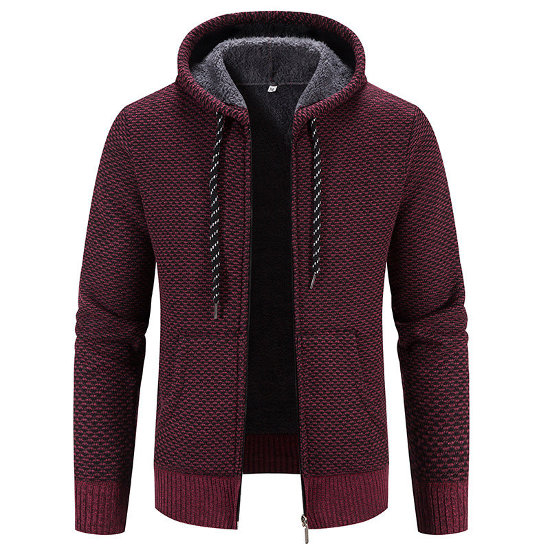 Gilet à capuche homme – Coupe décontractée – Maille douce – Fermeture zippée