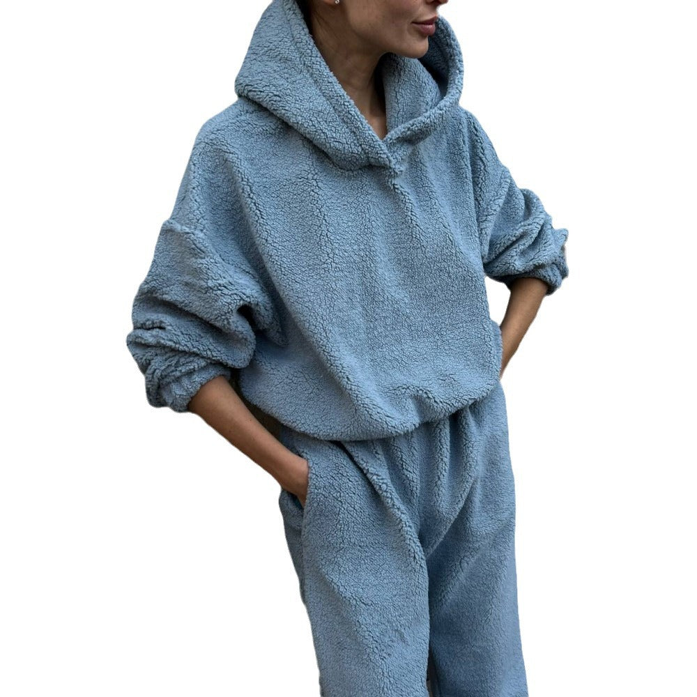 Ensemble Loungewear Femme – Coupe Décontractée – Fleece Doux – Taille Haute Ajustable