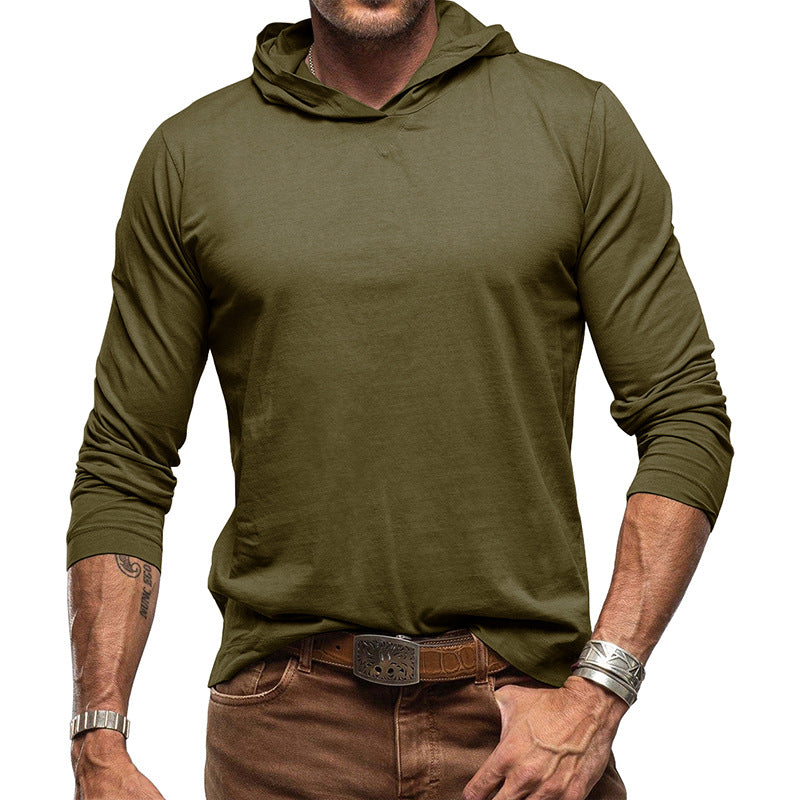 T-shirt à Capuche Homme – Coton – Coupe Décontractée – Manches Longues Casual