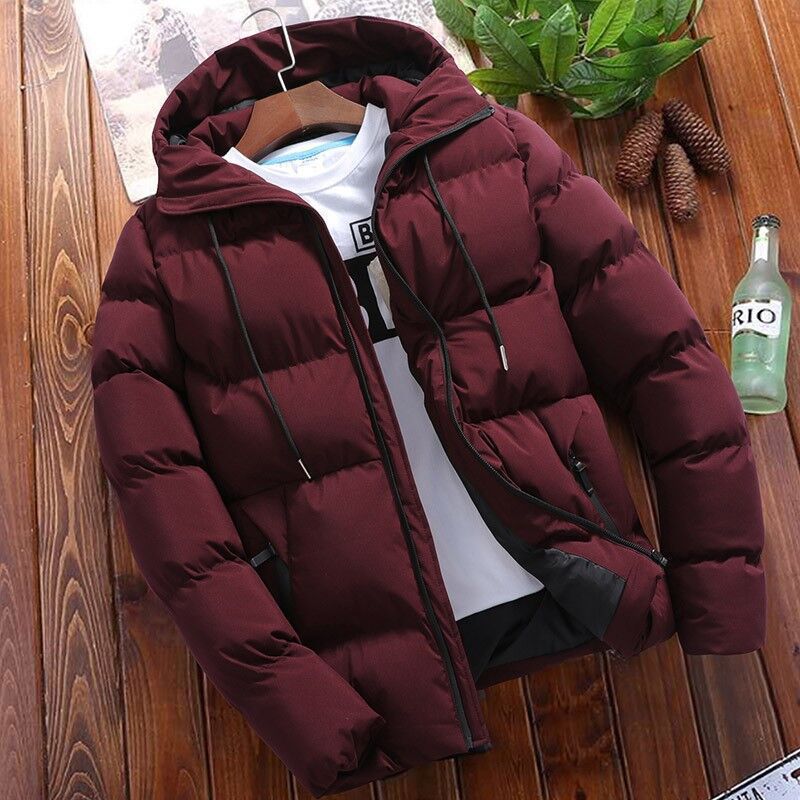 Manteau Homme Matelassé – Coupe Oversize – Capuche – Coton – Court Zippé Casual