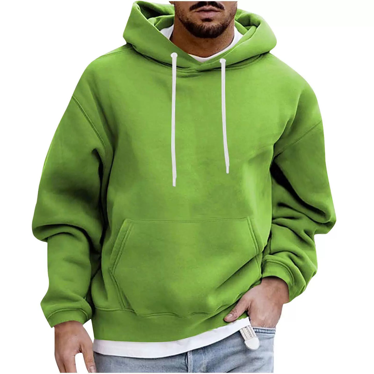 Sweat à capuche homme – Coupe ample – Tissu polaire doux – Poche kangourou