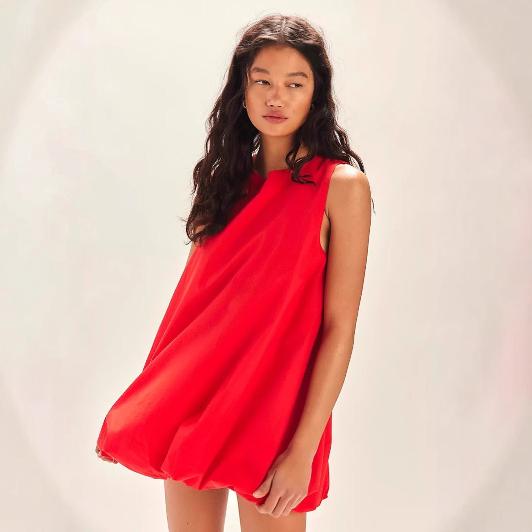 Robe Mini Femme – Coton Respirant – Sans Manches – Dos Nu – Coupe Ample