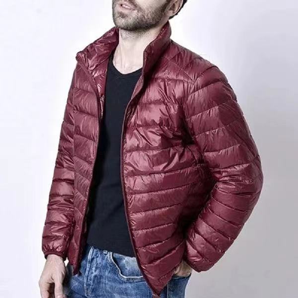 Manteau homme matelassé – Coupe slim – Col montant – Coton léger respirant