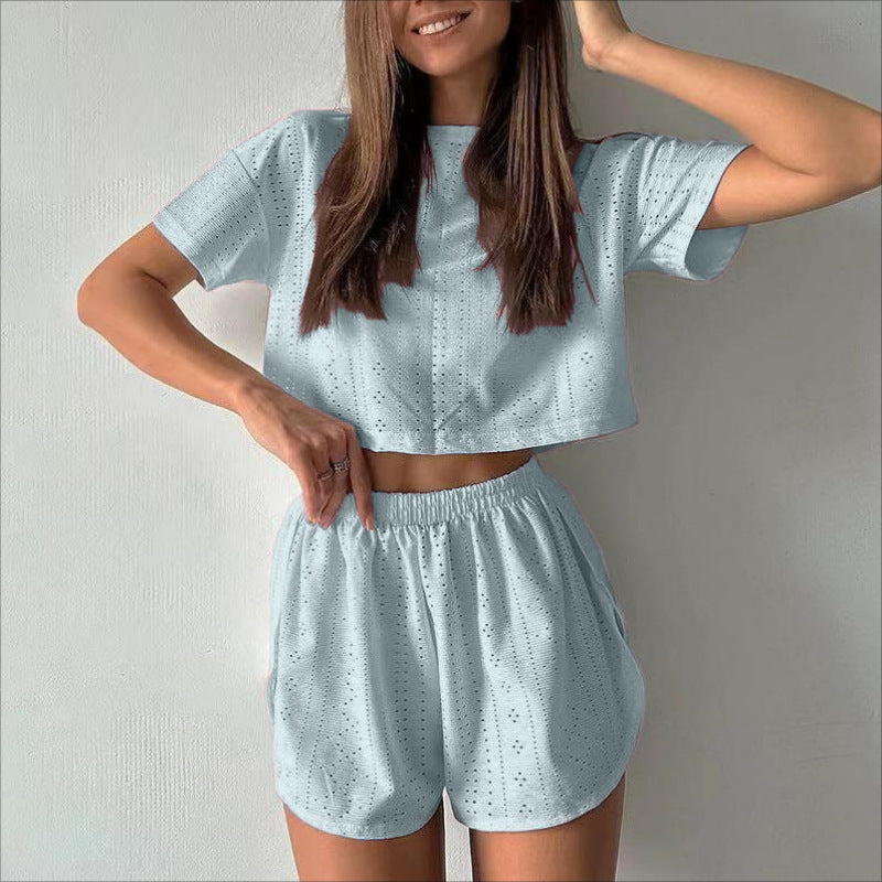 Ensemble Deux Pièces Femme – Crop Top et Short – Tissu Respirant – Coupe Décontractée