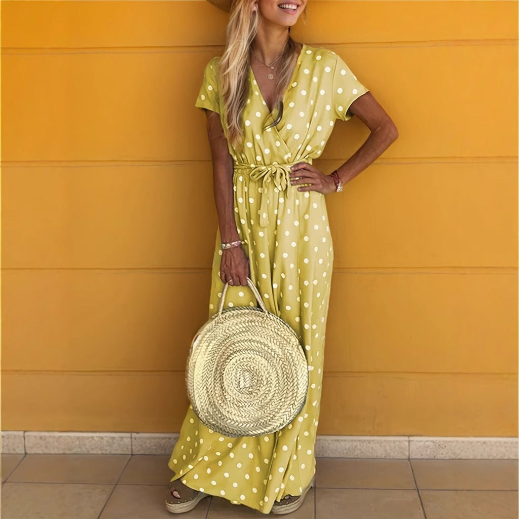 Margaux - Robe longue à motif à pois