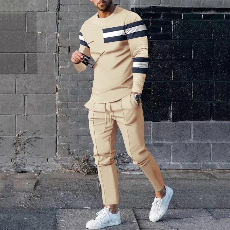 Survêtement homme – Coupe slim – Col rond – Imprimé 3D – Pantalon fuselé